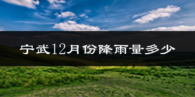 宁武12月份降雨量多少?宁武十二月下雨多吗?