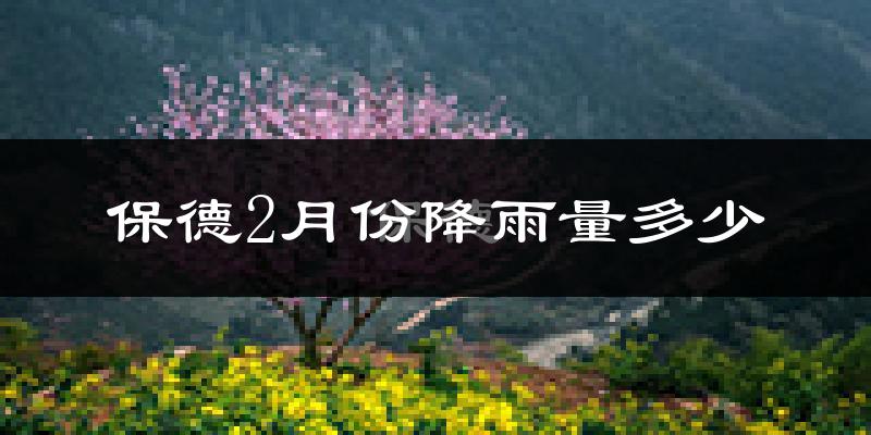 保德2月份降雨量多少?保德二月下雨多吗?